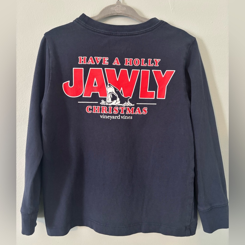 JAWS x vineyard vines Limited Edition Kids Christmas Long-Sleeve Pocket Tee 3T